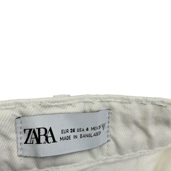Zara Cut Off Shorts Womens Beach Casual Size 4 White - Picture 13 of 13